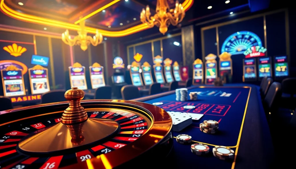 Experience the vibrant atmosphere of trang chủ 33win with exciting slot machines and poker tables.